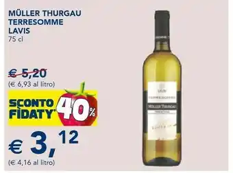 Esselunga Lavis Müller Thurgau 750 G(ml) offerta