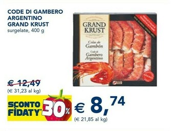 Esselunga Grand krust Code Di Gambero Argentino 400 G(ml) offerta
