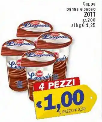 Ard Discount Zott Coppa panna e cacao gr.200 offerta