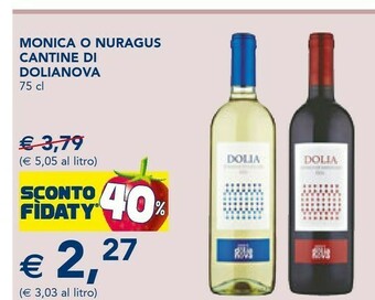 Esselunga Cantine di dolianova Nuragus Di Cagliari Dolia 750 G(ml) offerta