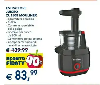 Esselunga Moulinex Estrattore Juiceo Zu1508 offerta