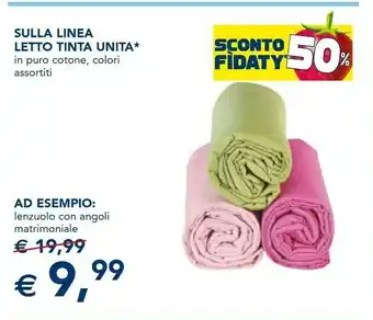 Esselunga Sulla Linea Letto Tinta Unita In Puro Cotone offerta