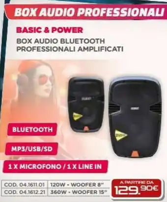 Gbc Basic & Power Box Audio Bluetooth Professionali Amplificati offerta
