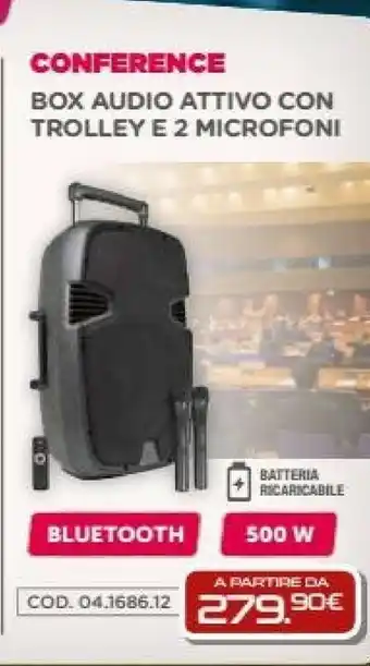 Gbc Conference Box Audio Attivo Con Trolley E 2 Microfoni offerta