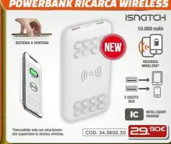 Gbc Isnatch Powerbank Ricarica Wireless offerta