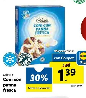 Gelatelli Coni Con Panna Fresca