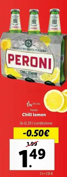 Lidl Peroni Chill Lemon offerta