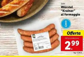 Lidl Siebi Wurstel Krainer Al Formaggio offerta