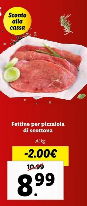 Lidl Fettine Per Pizzaiola Di Scottona offerta
