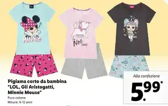 Lidl Pigiama Corto Da Bambina Lol offerta