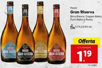 Lidl Peroni Gran Riserva Birra Bianca 500 G(ml) offerta