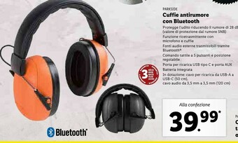 Lidl Parkside Cuffie Antirumore Con Bluetooth offerta