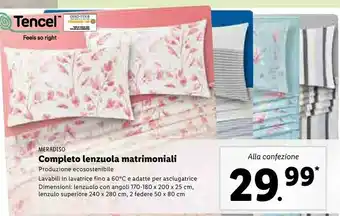 Lidl Meradiso Completo Lenzuola Matrimoniali offerta