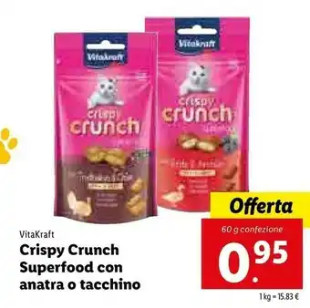 Lidl Vitakraft Rispy Crunch Superfood Con Anatra / Tacchino offerta