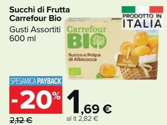 Carrefour Market Succhi di frutta carrefour bio offerta