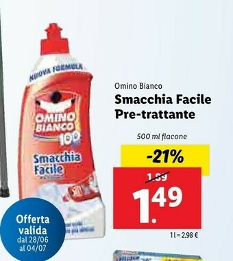 Lidl Omino Bianco Smacchia Facile Pre-trattante offerta