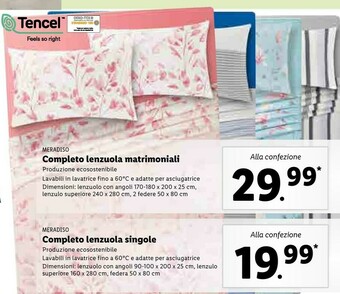 Meradiso Completo Lenzuola Singole