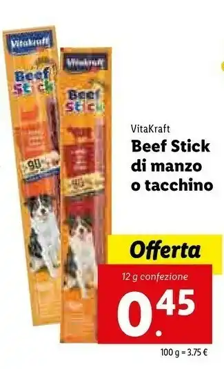 Lidl Vitakraft Beef Stick Di Manzo/ Tacchino offerta