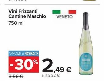 Carrefour Iper Vini frizzanti cantine maschio offerta