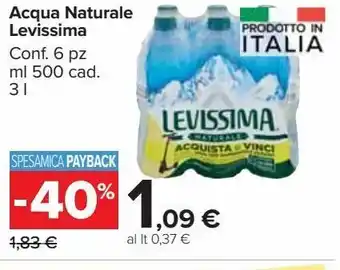 Carrefour Market Acqua naturale levissima offerta