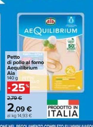 Carrefour Iper Petto di pollo al forno aequilibrium aia offerta