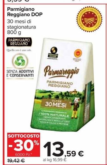 Carrefour Iper Parmigiano reggiano dop offerta