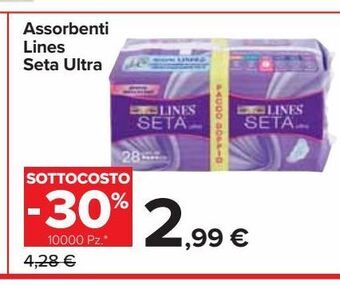 Carrefour Market Assorbenti lines seta ultra offerta