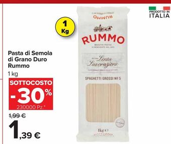 Carrefour Market Pasta di semola di grano duro rummo offerta