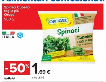 Carrefour Iper Spinaci cubello foglia più orogel offerta