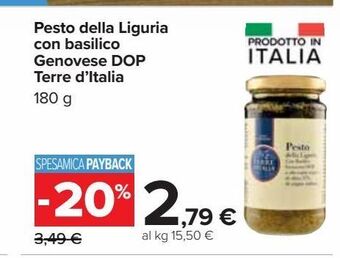Pesto della liguria con basilico genovese dop terre d'italia