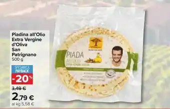 Carrefour Market Piadina all'olio extra vergine d'oliva san patrignano offerta