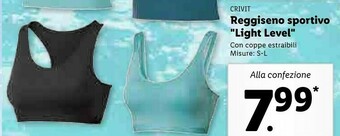Lidl Crivit Reggiseno Sportivo " Light Level " offerta