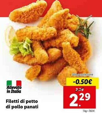 Lidl Filetti Di Petto Di Pollo Panati offerta