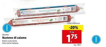 Lidl Salumeo Bastone Di Salame Dolce 250 G(ml) offerta