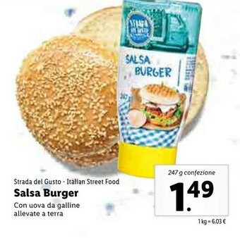 Lidl Strada del gusto Salsa Burger 247 G(ml) offerta