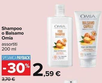 Carrefour Iper Shampoo o balsamo omia offerta