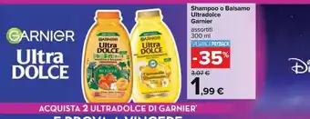 Carrefour Market Shampoo o balsamo ultradolce garnier offerta