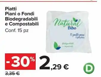 Carrefour Market Piatti piani o fondi biodegradabili a compostabili offerta