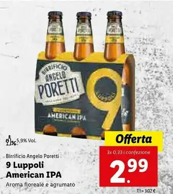 Lidl Angelo poretti Birrificio 9 Luppoli American Ipa offerta