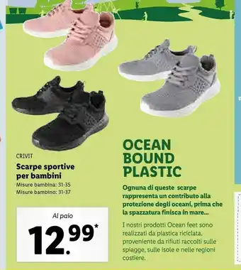 Lidl Ocean Crivit Scarpe Sportive Per Bambini offerta
