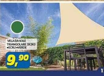 Risparmio Casa Vela Da Sole Triangolare Ecru offerta