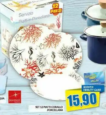 Risparmio Casa Bormioli Rocco Set 12 Piatti Corallo Porcellana offerta