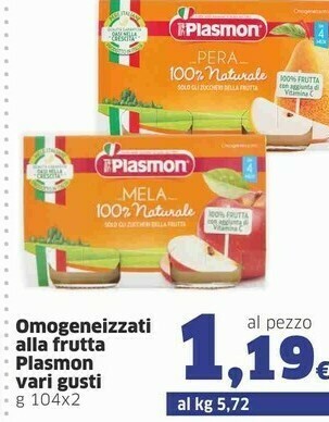 Sigma Plasmon Omogeneizzati Alla Frutta offerta