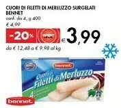 Bennet Bennet Cuori Di Filetti Di Merluzzo Surgelati offerta