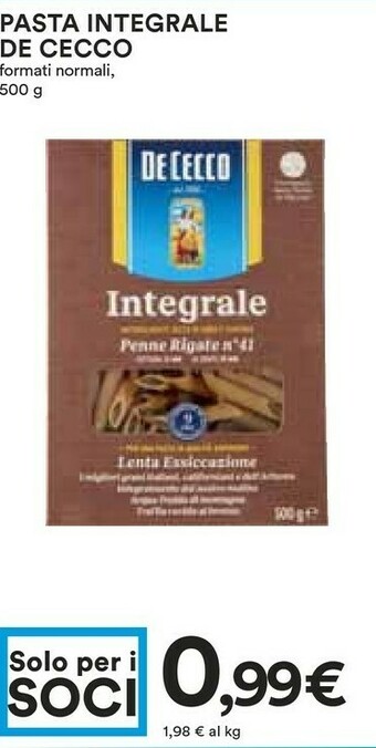 Coop De Cecco Pasta di semola offerta