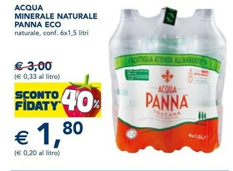 Esselunga Acqua panna Acqua Minerale Naturale 1500 G(ml) offerta