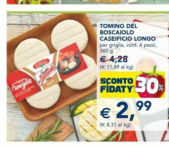 Esselunga Longo Tomino Del Boscaiolo Originale Confezione Famiglia 360 G(ml) offerta