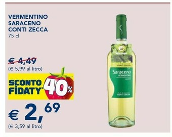 Conti zecca Vermentino Saraceno 75 Cl