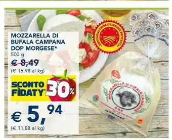 Esselunga Morgese Mozzarella Di Bufala Campana Dop offerta