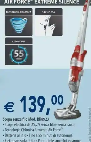 Esselunga Rowenta Rowenta Scopa Senza Filo Rh8923 offerta